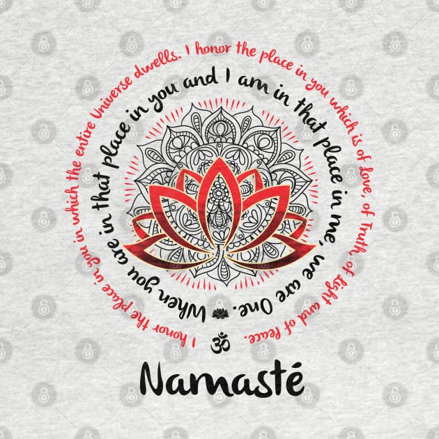 NAMASTE WE ARE ONE Yoga Inspired Quote Lotus Mandala Typography by YogaStatement